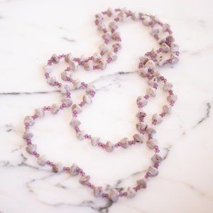 VINTAGE‎ QUARTZ AND AMETHYST CRYSTAL BEAD NECKLACE